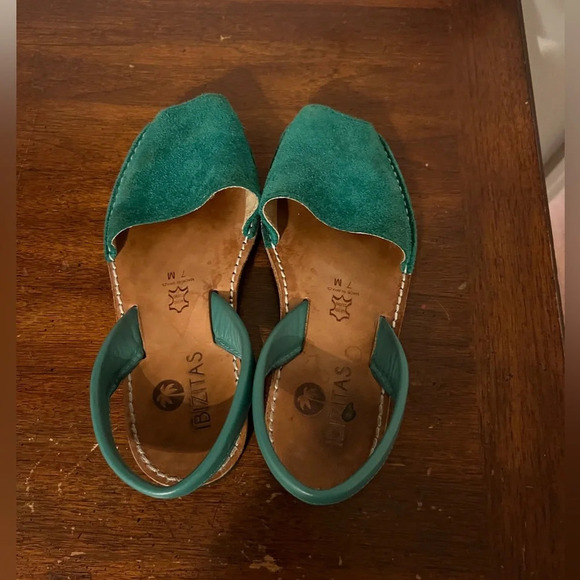 Avarcas Made in Brazil green leather sandals size 7 - Picture 2 of 8